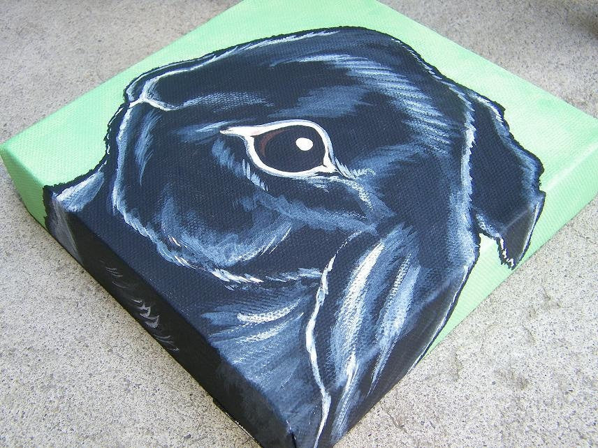 Custom Pet Portrait Painting 6x6, pet memorial, gift idea, pet owner gift, pet loss, man's best friend, dog, cat