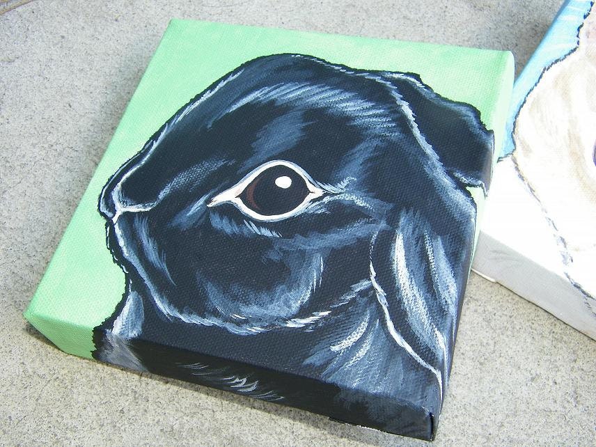 Custom Pet Portrait Painting 4x4, pet memorial, pet loss, painted dog, cat, art