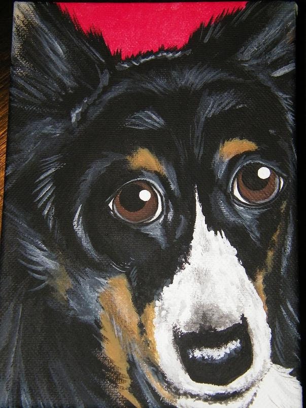 Custom Unique Pet Portrait Painting 8x10 handpainted, pet owner gift, pet memorial, pet loss, dog, cat, pets with food names