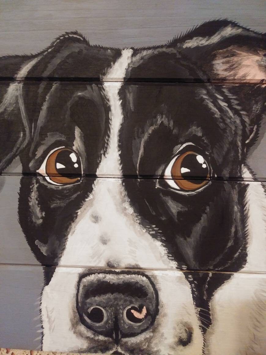 Custom Painted Pet Portrait on wood 10"×10", dog painting, pet memorial, pet owner gift, best friend, dog, cat
