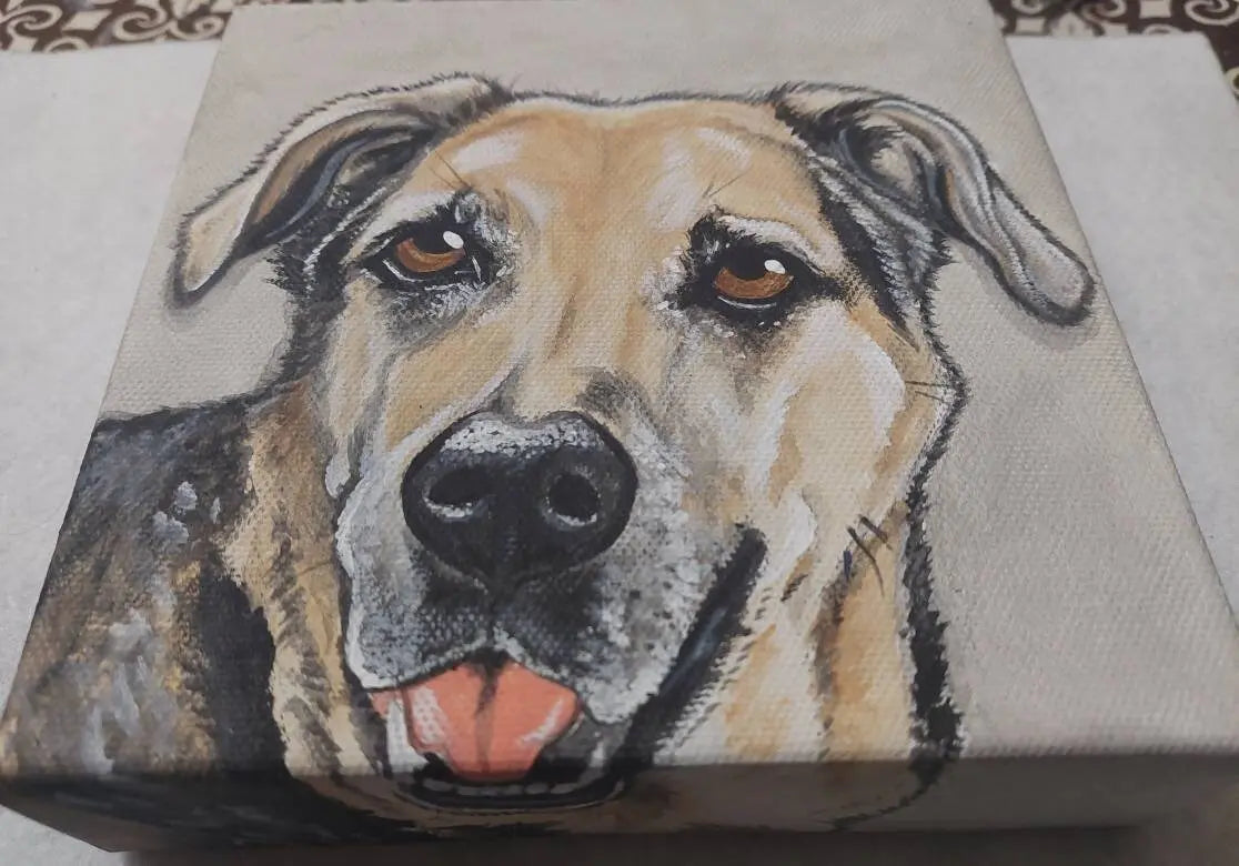 Custom Pet Portrait Painting 6x6, pet memorial, pet loss, dog art, pet owner gift, personalized art