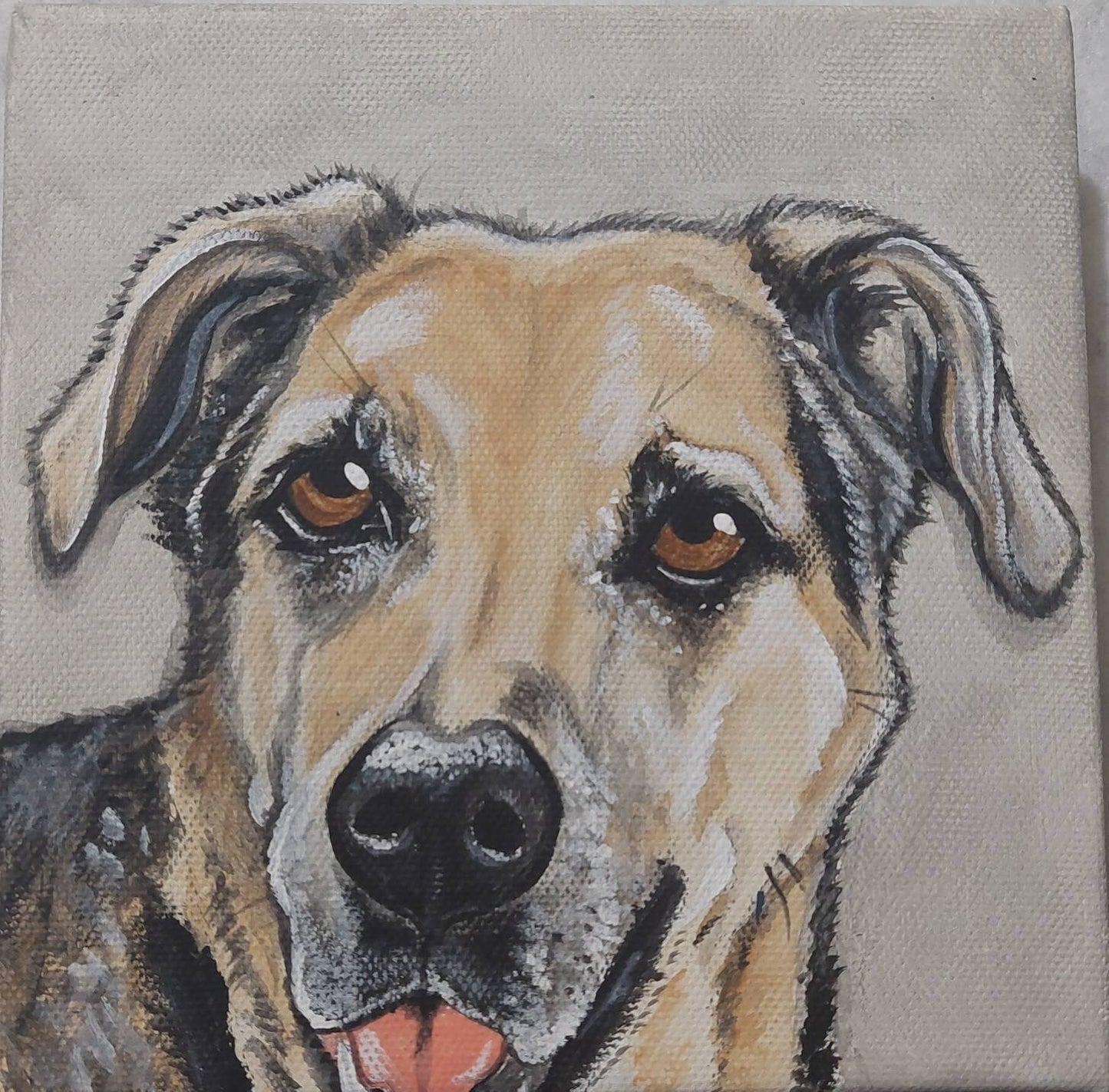 Custom Pet Portrait Painting 6x6, pet memorial, pet loss, dog art, pet owner gift, personalized art