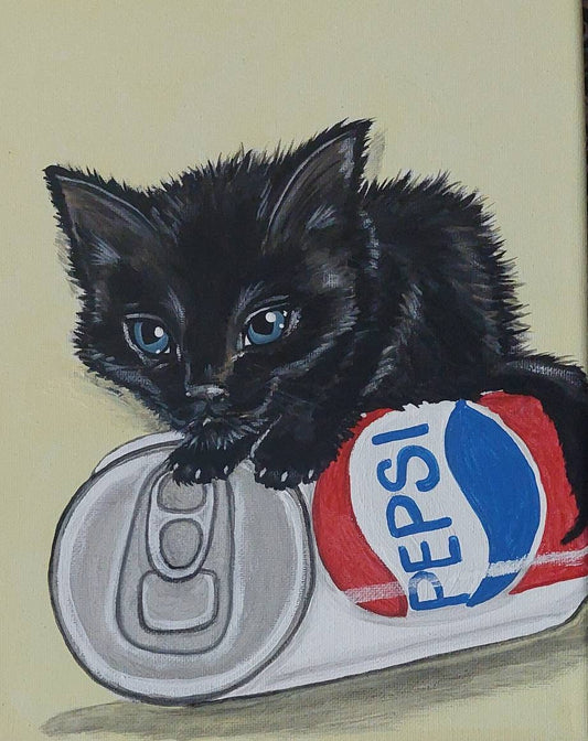 Custom Unique Pet Portrait Painting 8x10 handpainted, pet owner gift, pet memorial, pet loss, dog, cat, pets with food names