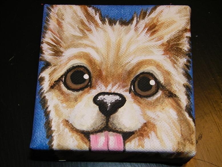 CUSTOM Pet Portrait Painting 6x6, pet memorial, personalized art, pet owner gift, pet loss, dog art, cat