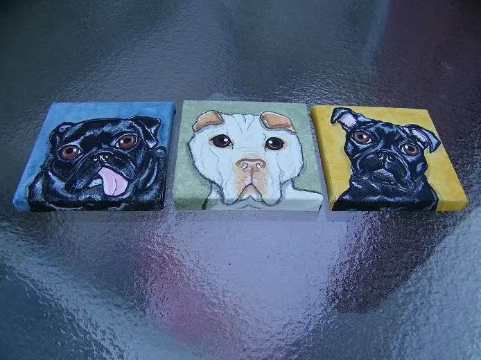 Mini Pet Portrait Custom Painting - Original Wall Art, pets, dog, cat, personalized gift, pet memorial, best friend