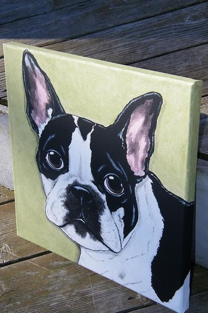 Custom Pet Portrait Painting 12x12 handpainted Pet Memorial, pet loss, dog painting, best friend, pet owner gift