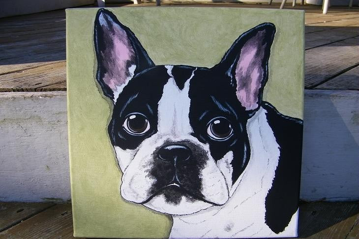 Custom Pet Portrait Painting 12x12 handpainted Pet Memorial, pet loss, dog painting, best friend, personalized gift