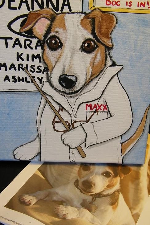 Custom Funny Pet Portrait - Just for you - 9x12 canvas