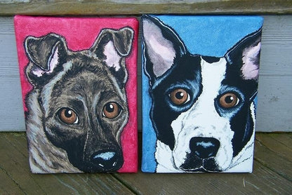 Custom Pet Painting Portrait 5x7 pet memorial, best friend, pet owner gift, dog, cat, personalized gift, painted pet, handpainted