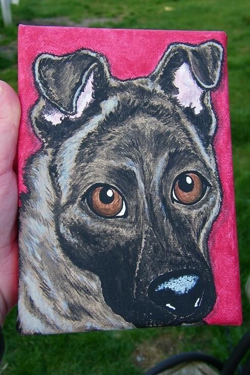 Custom Pet Painting Portrait 5x7 pet memorial, best friend, pet owner gift, dog, cat, personalized gift, painted pet, handpainted