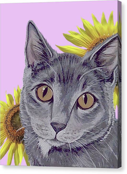 Sunflower Meow Meow - Canvas Print