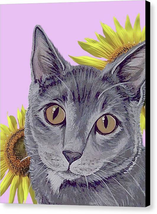 Sunflower Meow Meow - Canvas Print