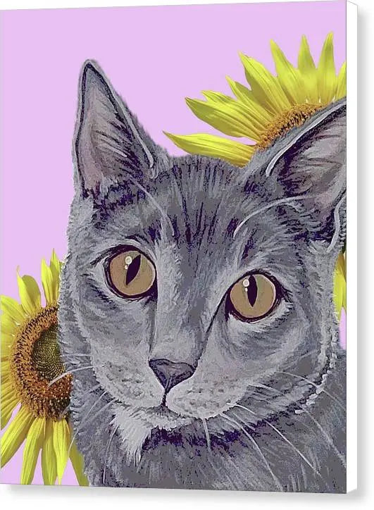 Sunflower Meow Meow - Canvas Print Pixels