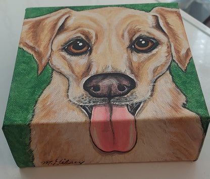 Pet Portrait Painting CUSTOM 6"x6", for pet lovers, gift for her, painted pet