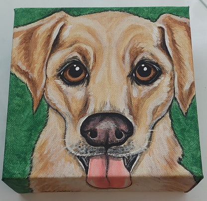 Pet Portrait Painting CUSTOM 6"x6", for pet lovers, gift for her, painted pet