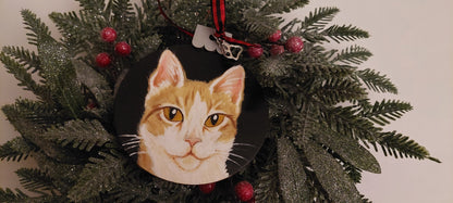 Ornament Hand-Painted of Your Pet from photo, Pet love, for him, gift for her, pet portrait, wood ornament,painted pet, tree ornament, painted (Copy)