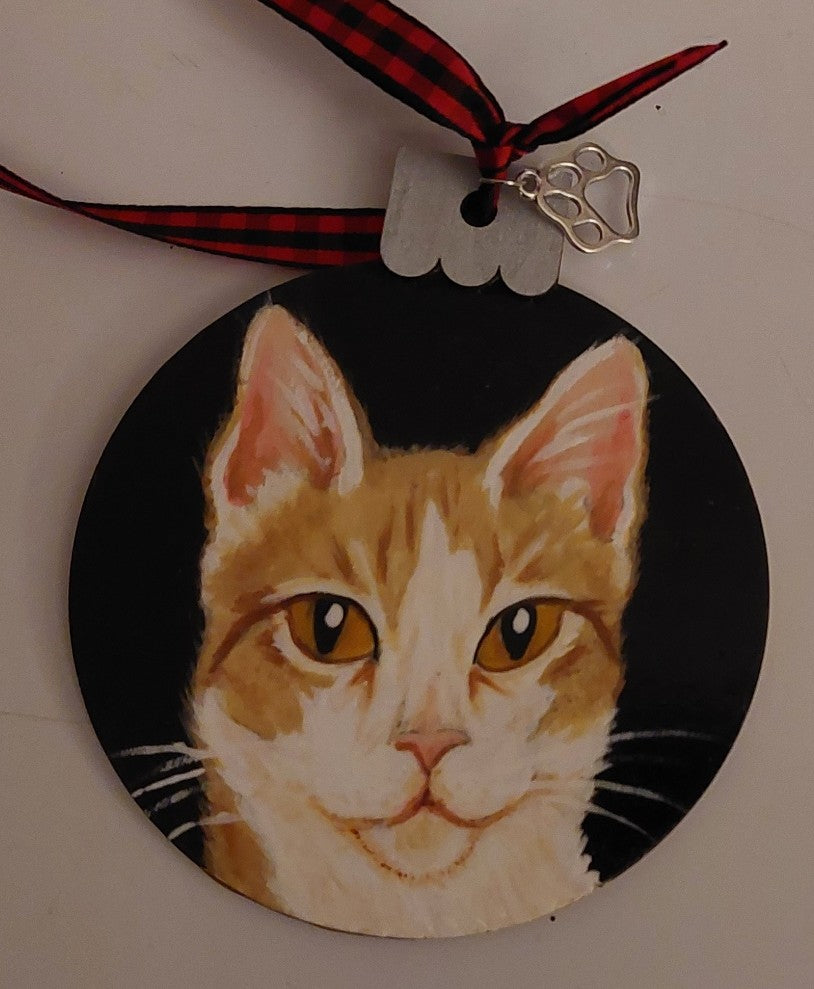 Pet Ornament Hand-Painted of Your Pet from photo, Pet love, for him, gift for her, pet portrait, wood ornament,painted pet, tree ornament, painted (Copy) (Copy)