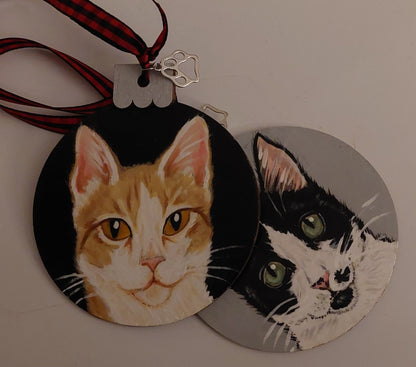 Pet Ornament Hand-Painted of Your Pet from photo, Pet love, for him, gift for her, pet portrait, wood ornament,painted pet, tree ornament, painted (Copy) (Copy)