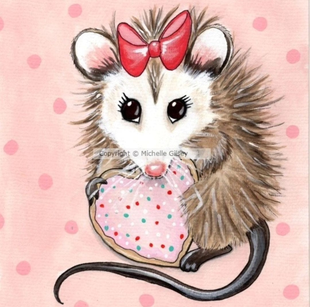 Pretty Possum ORIGINAL Acrylic Painting for Sale, Kids Room Wall Art
