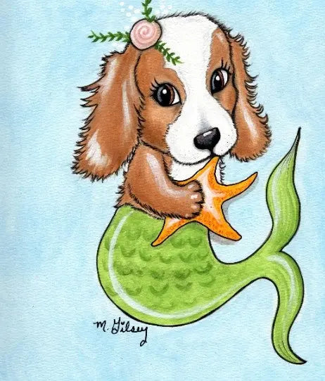 Custom Mermaid Pet Art Dog or Cat Painting CUSTOM Grrrmaid or Purrmaid 12x12 Wall Art Outta the Blue Studio