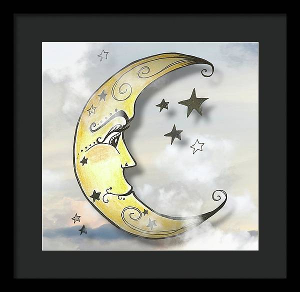 Mr. Moon #1 - Framed Print