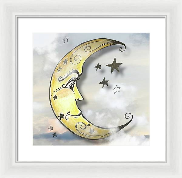 Mr. Moon #1 - Framed Print