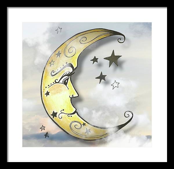 Mr. Moon #1 - Framed Print