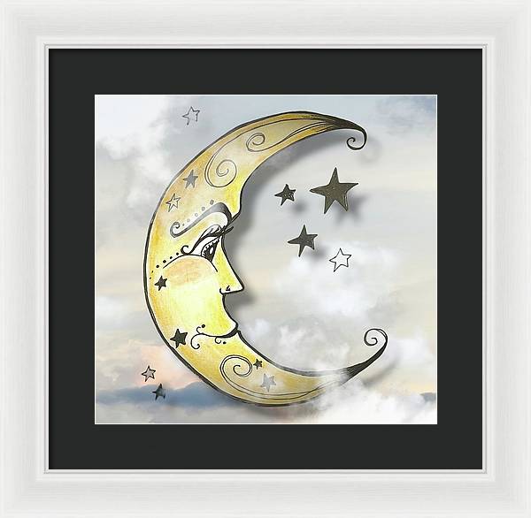 Mr. Moon #1 - Framed Print
