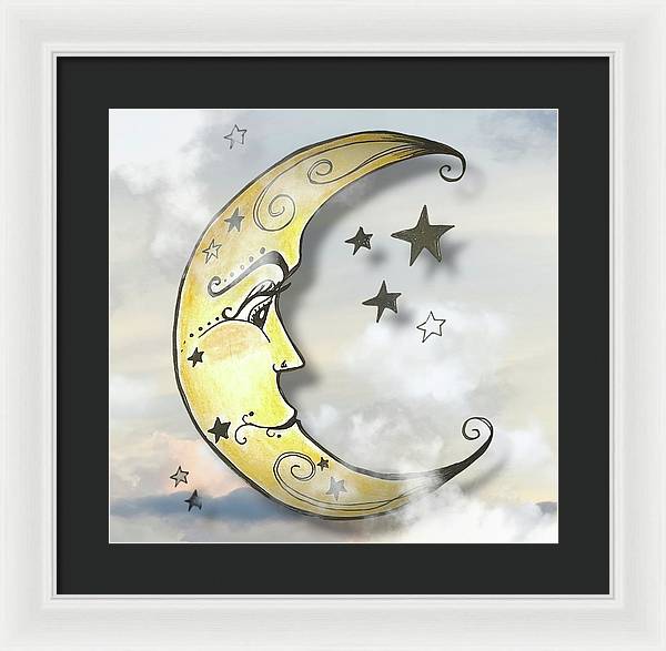 Mr. Moon #1 - Framed Print