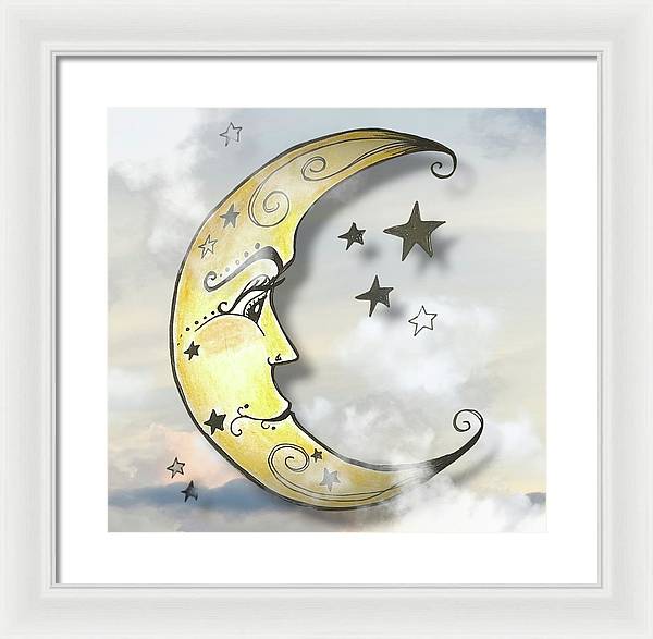 Mr. Moon #1 - Framed Print