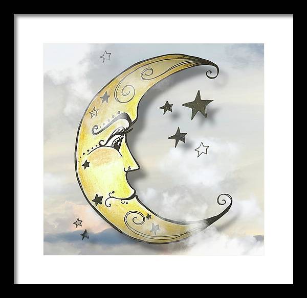 Mr. Moon #1 - Framed Print