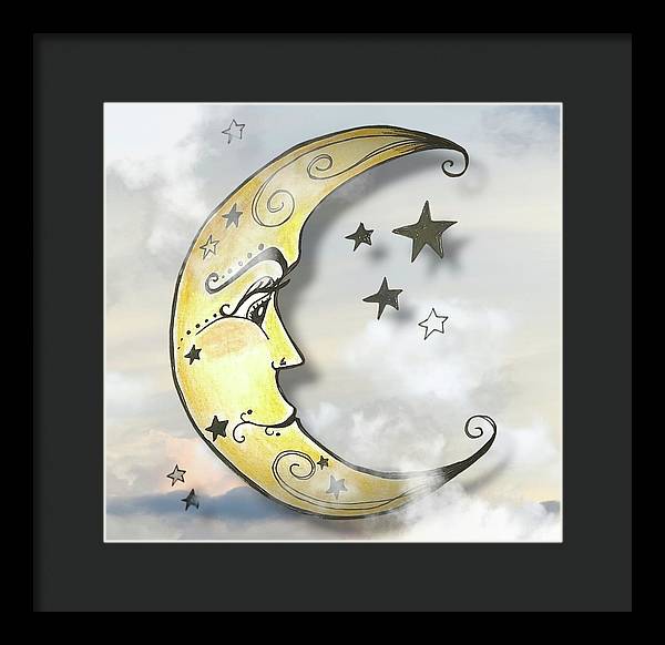 Mr. Moon #1 - Framed Print