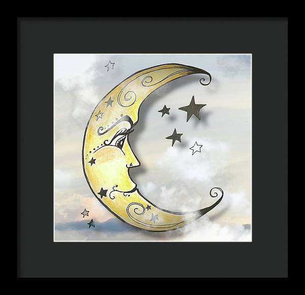 Mr. Moon #1 - Framed Print
