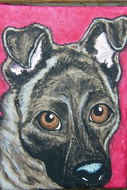 Custom Pet Painting Portrait 5x7, pet memorial, pet owner gift, pug, dog art