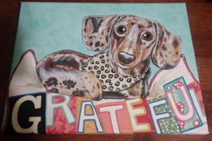 CUSTOM Painted Pet Portrait 11x14 Dog, cat, Painting pet lover, pet memorial, pet loss, gift