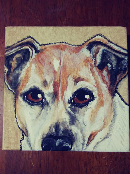 CUSTOM Pet Portrait Painting 6x6, Pet memorial, animal lover, personalized gift, cat, dog painted