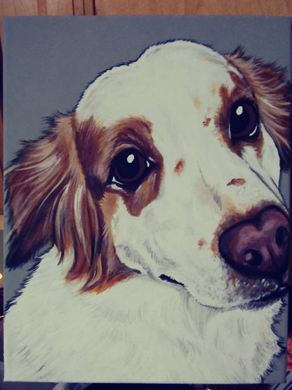 CUSTOM Painted Pet Portrait 11x14 Dog, cat, Painting pet lover, pet memorial, pet loss, gift