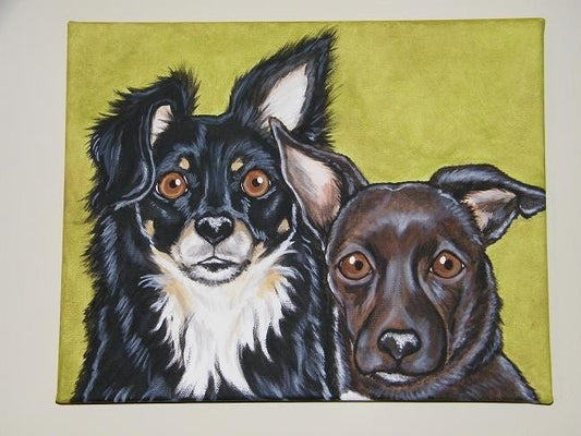 Multiple Pet Portrait Painting Custom 11x14