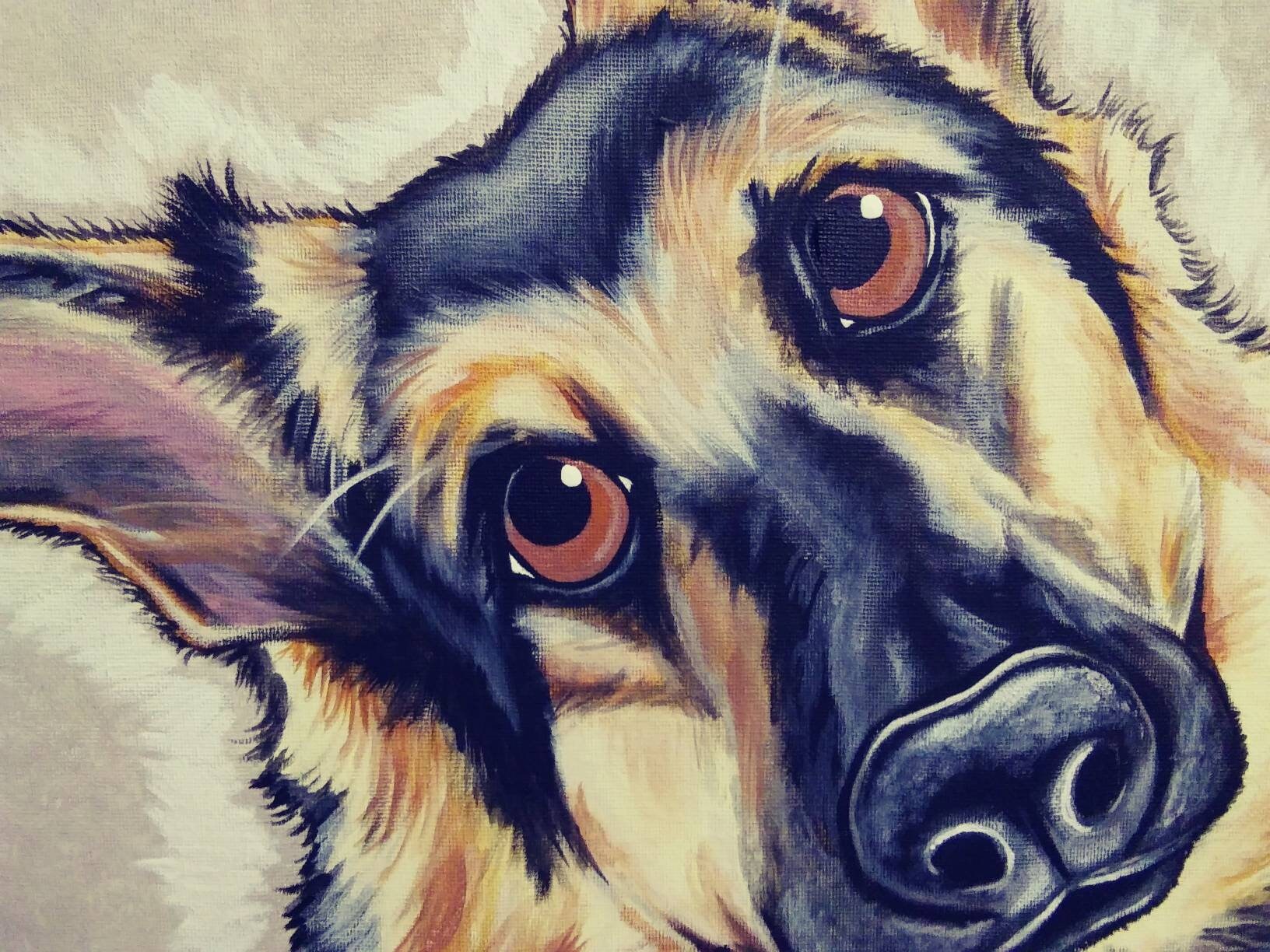 Custom Pet Portrait Painting 16x20 handpainted Pet Memorial, cute animal Art