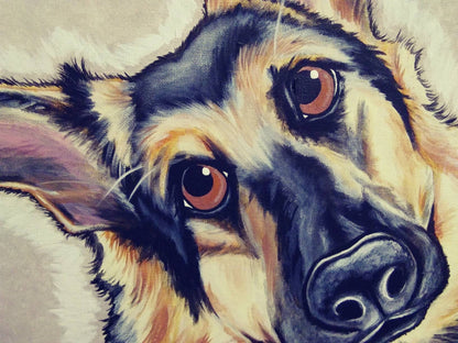 Custom Pet Portrait Painting 16x20 handpainted Pet Memorial, cute animal Art