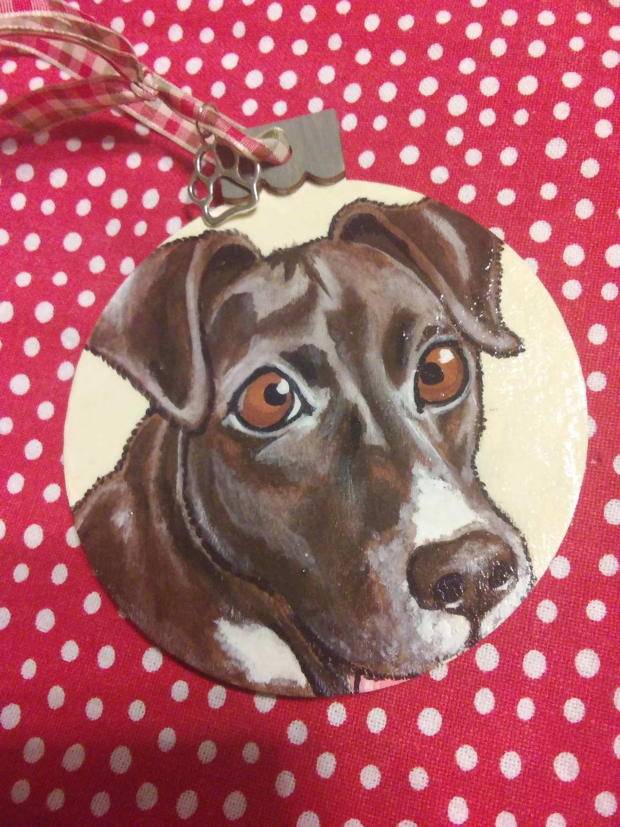 Custom Pet Portrait Christmas Ornament - Hand painted, Pet memorial, personalized, Christmas gift, pet lover, dog owner gift