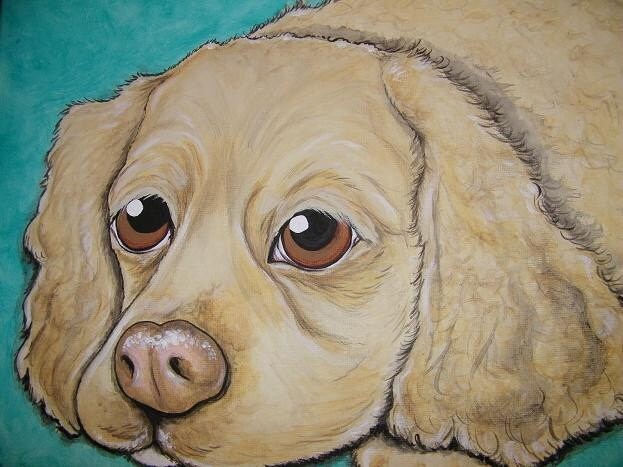 CUSTOM Painted Pet Portrait 11x14, pet memorial, pet owner gift, personalized, dog , cat, bowtie on dog, art of pet