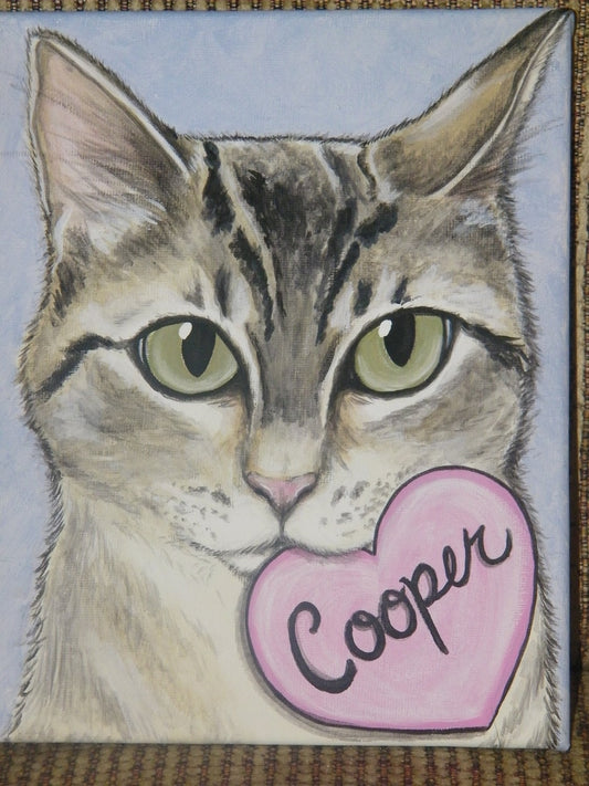 Custom Pet Portrait Painting 8x10 hand painted, pet loss, pet memorial, Valentine's gift, best friend