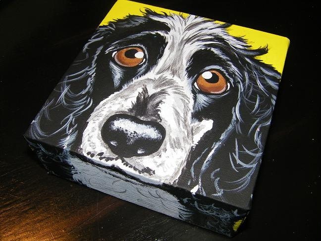 Custom Pet Portrait Painting 6x6 , pet memorial, pet owner gift, dog, cat, pets, painted pet, personalized