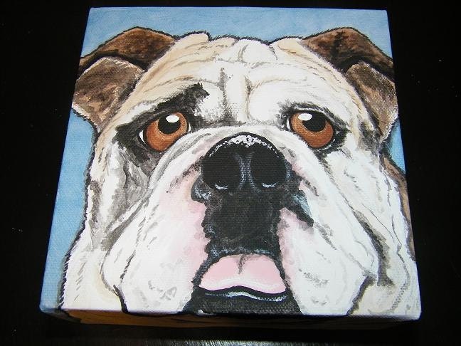 Custom Pet Portrait Painting 6x6 , pet memorial, pet owner gift, dog, cat, pets, painted pet, personalized
