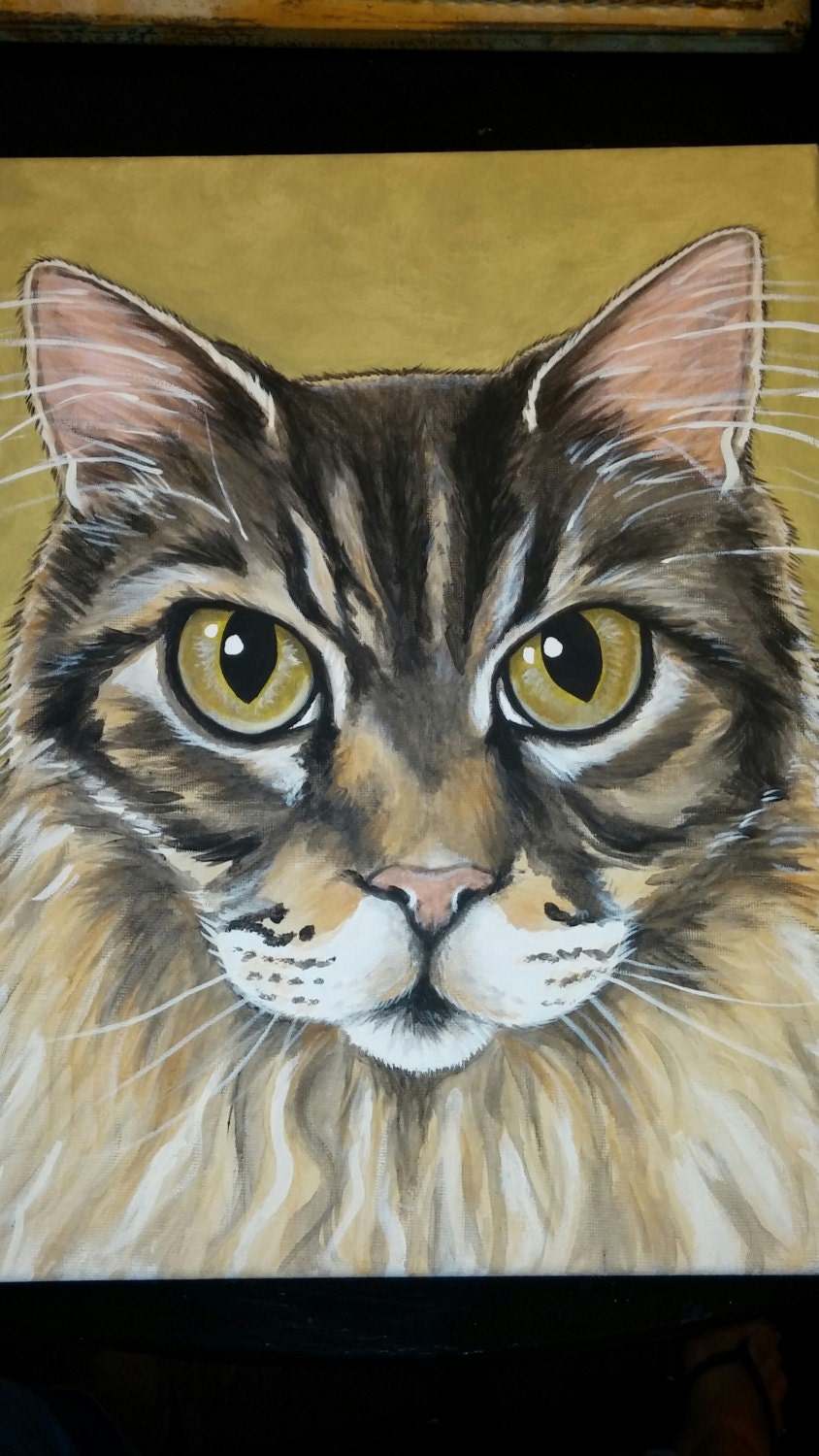 CUSTOM Painted Pet Portrait 11x14 Dog, cat, Painting pet lover, pet memorial, pet loss, gift