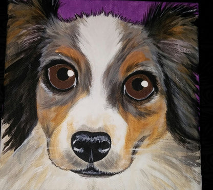 Custom Pet Portrait Painting 6x6, pet memorial, gift idea, pet owner gift, pet loss, man's best friend, dog, cat