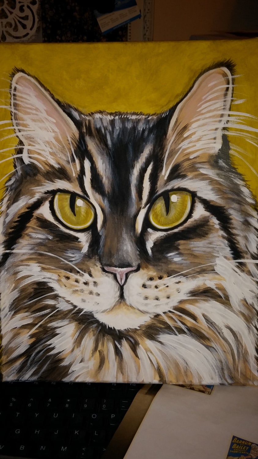 CUSTOM Painted Pet Portrait 11x14 Pet Memorial, Pet Loss, Cat, Dog, wall art